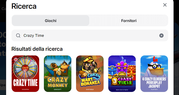 Trova Crazy Time