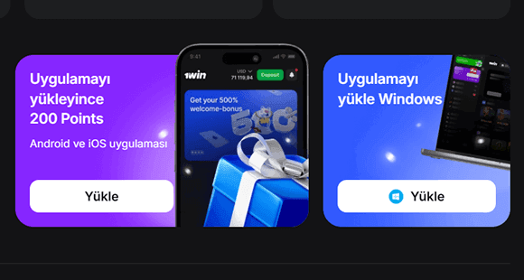 1Win uygulamasını indirin